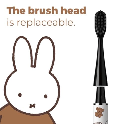 MIPOW Miffy BrushGo i4 Slim Electric Toothbrush Sonic Vibration Rechargeable Magnetic Travel Case & Ceramic Holder Dock 60Day Long Battery Soft Bristles 2Heads IPX7 Waterproof (Brown) 6