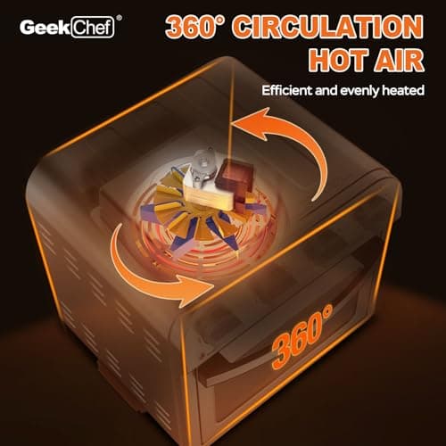 Geek Chef 25 QT Extra Large Air Fryer, Convection Toaster Oven with 6 Slice Toast, Bake, Roast, Pizza, Stainless Steel 7