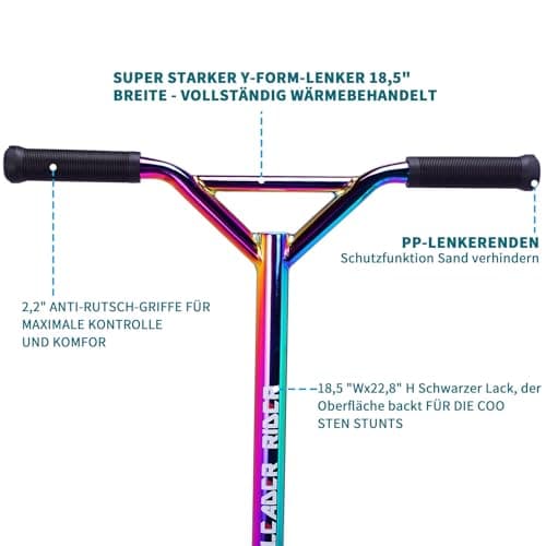 Pro Scooter - Stunt Scooter for Kids 8 Years and Up - Perfect for Beginners Boys and Girls - Best Trick Scooter for BMX Freestyle Tricks (Colorful) 5
