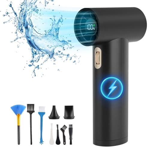 Compressed Air Duster, 180000RPM Electric Air Duster, Portable Stepless 100 Speed No Canned Air Duster, Handheld Turbine Fan Jet Dry Blower, Reusable for PC Keyboard, Car, Outdoor, Camping