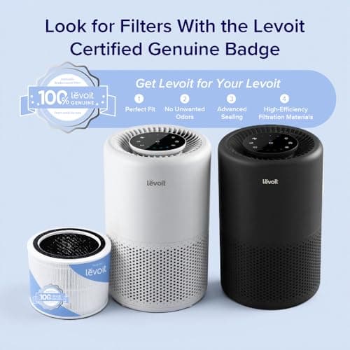 LEVOIT Core 200S-P Replacement Filter, Genuine Core 200S-RF Air Purifier Filters, Supports HEPA Sleep Mode, High-Efficiency Activated Carbon for Removal of Smoke, Odor, Allergens, Pollen, 1 Pack 7