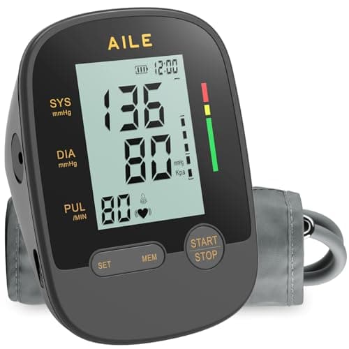 Blood Pressure Monitor for Home Use: AILE Blood pressure machine with blood pressure cuff 8.7"-16.5" adjustable Upper arm BP monitor automatic digital high blood pressure cuff Easy to use (Black)