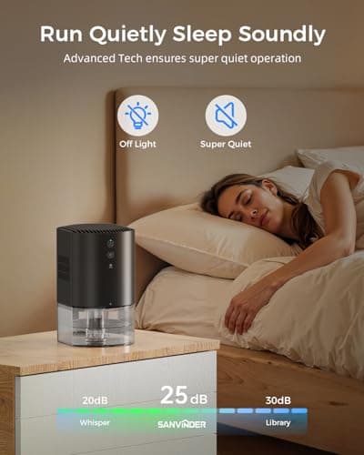 Small Dehumidifiers for Bathroom, Bedroom, Dorm Room, Home, RV, Closet, Wardrobe, Office, Portable Dehumidifier with Auto Shut Off, Auto Defrost, Colorful Light, Ultra Quiet, Energy Saving, 35 OZ 5