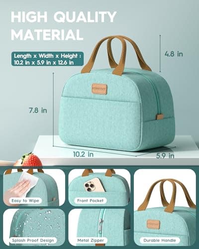 KEMETHY Adults Bento Lunch Box Set with Thermo Bag, 74oz Stackable Leak-proof 3-tiers Bento Box, Built-in Utensil and Sauce Container for Work, School, Dining Out (Green) 5