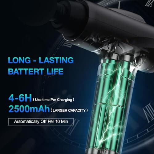 OLsky Massage Gun Deep Tissue, Handheld Electric Muscle Massager, High Intensity Percussion Massage Device for Pain Relief with 9 Attachments & 30 Speed(Grey) 3