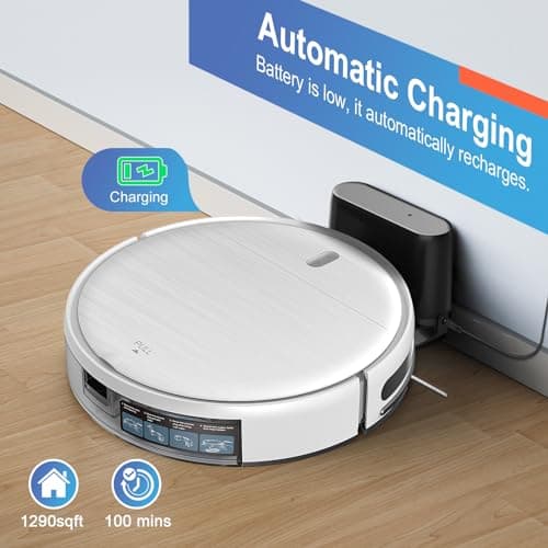 MAMNV Robot Vacuum and Mop,for Pet Hair Robotic Vacuum Cleaner Self-Charging & Zigzag Path Cleaning, with Alexa/Voice/App,Powerful & Quiet Slim 2.87" 6