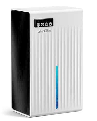 POOYUPPC Dehumidifier for Home, 95 OZ Water Tank, (1000 sq.ft) Dehumidifiers for Bathroom Bedroom Basement RV with Drain Hose, Auto Shut Off White