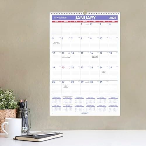 AT-A-GLANCE 2025 Wall Calendar, 15-1/2" x 22-3/4", Large (PM32825) 5