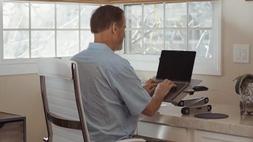 Uncaged Ergonomics WorkEZ Adjustable Laptop Stand for Desk, Laptop Stand Adjustable Height, Foldable Aluminum Cooling Computer Holder & Riser for Desk Bed, White, XL 9