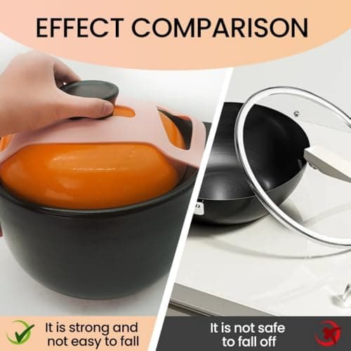 Silicone Lid Lock Strap for Crockpot Slow Cooker (6/7/8 Quart) - Universal Crockpot Lid Holder & Rubber Strap Alternative | Heat-Resistant, No-Spill Design Transport Accessories (Black) 5