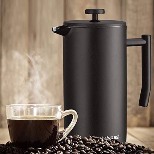 Belwares French Press Coffee Maker 50 OZ - Large Insulated Stainless Steel 304 Coffee Press with Double Wall & 4-Level Filtration System (Black - 1.5L) 9