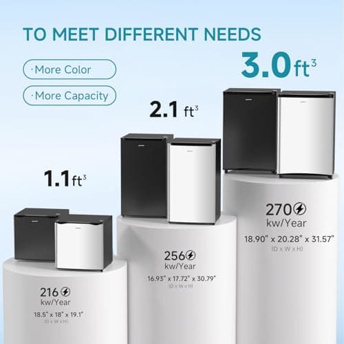 BANGSON 3.0 Cu.ft Compact Upright Freezer, Energy-Saving Mini Freezer with Ultra Low Power 40W & Adjustable Thermostat, Removable Shelves, Reversible Door, Ideal for Dorm/Office/Apartment, Silver 8