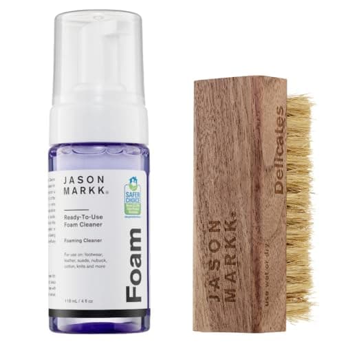 Jason Markk Quick Clean Kit, Shoe Cleaner, 2-Piece Set, Ready-To-Use Foam & Delicates Brush, Sneaker Care, Ideal for Footwear, Safe for Leather, Suede, Nubuck, Cotton, Knits, 4oz