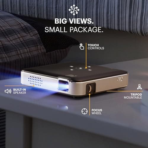 Kodak Luma 150 Wireless Mini Pico Projector Black – DLP, Supports 1080p, Built-in Speaker & Rechargeable Battery, HDMI/USB/microSD, Travel Case Included 2