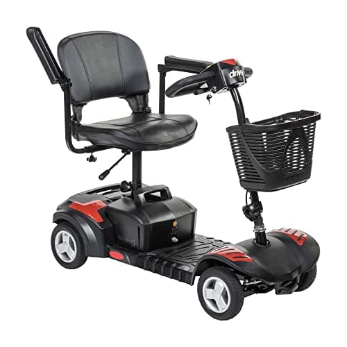 Drive Medical Spitfire Scout 4-Wheel Power Luxury Travel Scooter with Extended 15 Mile Range Battery, Red/Blue 11