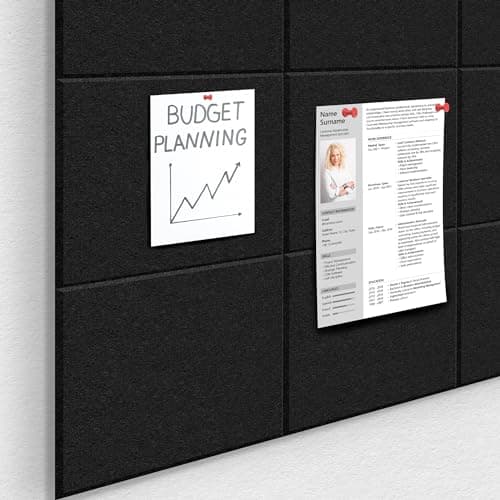 Large Office Cork Board Alternative - 47"x35"12 Pack Felt Wall Tiles Self-Adhesive Safe Removable No Damage for Wall Pin Board Tack Board Felt Cork Board for Walls or Office 48 x 36 5