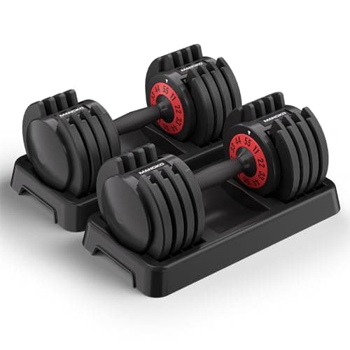 Mangko Adjustable Dumbbell 55LB - 5 Weight Options, Anti-Slip Metal Handle, Perfect for Home Workouts