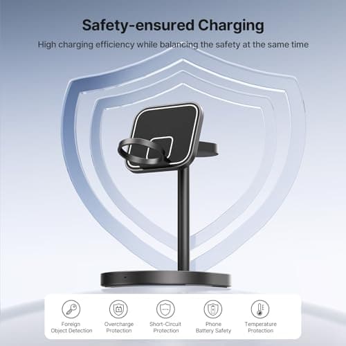 KU XIU X85 3-Point Power Creative 3-in-1 Magnetic Wireless Charging Stand, Wireless Charger with Mini Basketball Hoop for iPhone 16/15/14/13/12 Pro Max, 5W Fast Charging for Apple Watch, AirPods 6