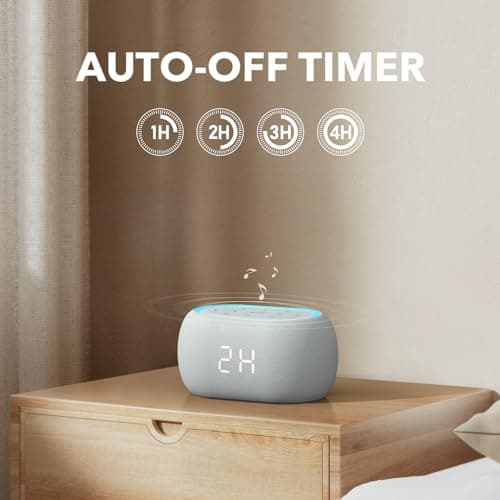 ANJANK White Noise Sound Machine Alarm Clock with Bluetooth Speaker, 21 Relaxing Sounds, 7 Night Lights,0-100% Dimmer/Sleep Timer/30-Level Volume Control,Sound Machine for Kids Adults Sleeping,Bedroom 8