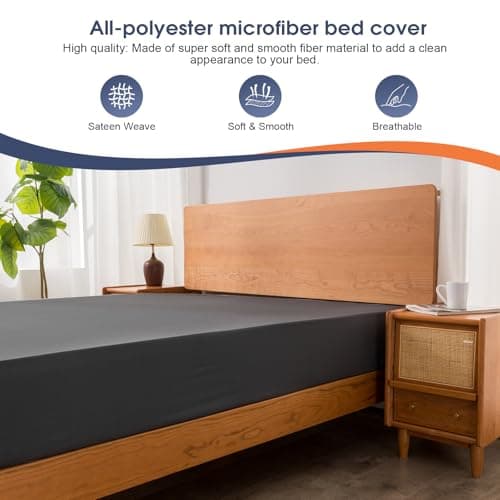 Fitted Sheet Queen Size - 16 inch Deep Pocket Bed Sheet - Soft Prewashed Microfiber - Breathable, Fade Resistant, Easy Care, 1 Queen Size Fitted Sheet Only (Black,Queen) 5