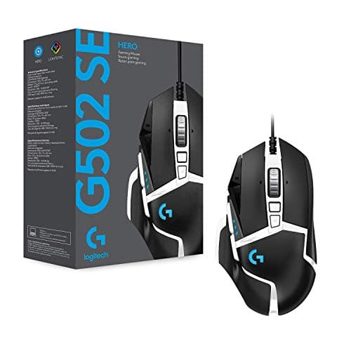 Logitech G502 Hero Special Edition High-Performance Wired Gaming Mouse, 25K Hero Sensor, 25600 DPI, RGB, Adjustable Weight, 11 Programmable Buttons, PC/Mac - Black and White 8