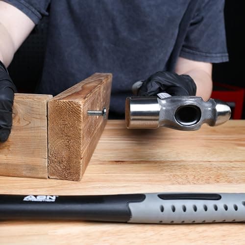 ABN Ball Pein Hammer 4-pc Set – 8, 12, 16, 24 oz Ounce – Fiberglass & Carbon Steel for Metal Rivet, Chisel, Punch 7
