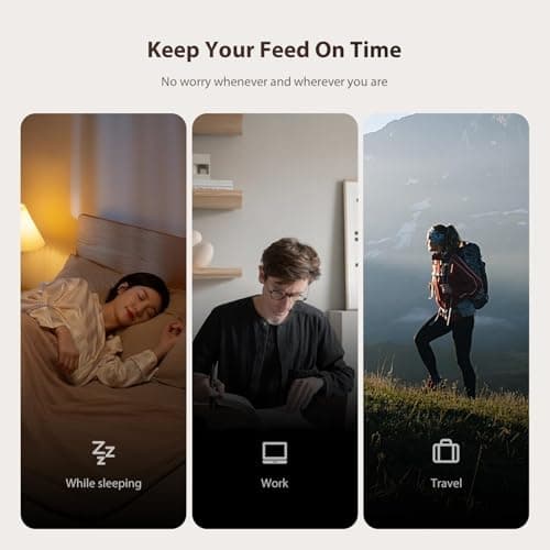 IMIPAW Automatic Cat Feeders, 3L Timed Cat Dry Food Dispenser with Desiccant Bags, Dual Power Supply, Programmable Portion Size, 6 Meals, 20 Portions Per Day, Auto Pet Feeder for Cats and Small Dogs 9