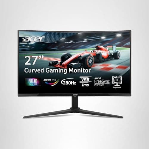 acer Nitro 27 Inch 1500R Curved Zero-Frame Full HD (1920 x 1080) Gaming Monitor | AMD FreeSync Premium | Up to 280Hz Refresh | 1ms VRB | One Display Port 1.4 and Two HDMI 2.0 Ports | XZ270 17