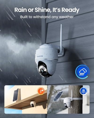 REOLINK Security Cameras Wireless Outdoor, Pan Tilt Solar Powered, 5MP 2K+ Color Night Vision, 2.4/5GHz WiFi, Smart Cameras for Home Security, Works with Home Hub, Argus PT + Solar Panel 7