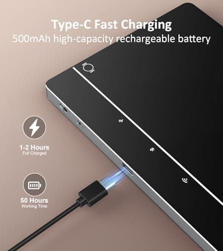 Wireless Bluetooth Trackpad for Windows 10 & 11, 3-in-1 Connectivity Modes, High Precision Control, Portable Multi-Touch Gestures touchpad for PC & Laptop (Black) 5