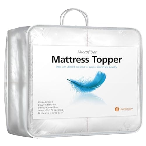 HOSPITOLOGY PRODUCTS Hypoallergenic Mattress Cover- Overstuffed - Deep Pocket - Goose Down Alternative Pillow Top Mattress Topper California King - 72" W x 84" L