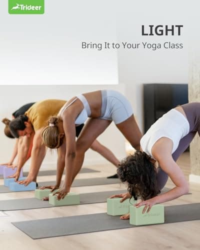 Trideer Yoga Block, Soft Non-Slip Surface Premium Foam Blocks, Supportive, Lightweight, Odorless, Yoga Accessories for Pilates Meditation General Fitness Stretching Toning (Mint Green-2 Pack) 5