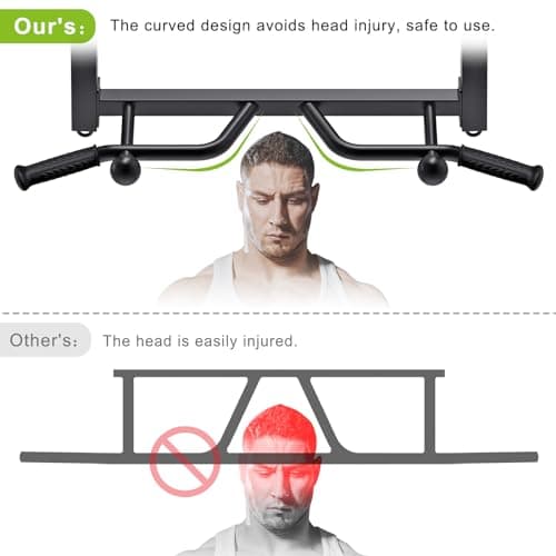 Kipika 32" Ceiling Mounted Pull Up Bar - Heavy Duty, Highly Adjustable, Multifunctional Chin Up Bar - Home Gym System with Punching Bag Hanger and Resistance Bands Training (Ceiling Mounted Pull Up Bar with Ball) 5