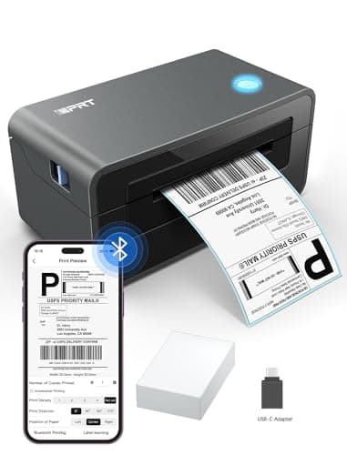 iDPRT Bluetooth Thermal Shipping Label Printer for Phone, 4x6, Supports Windows/Mac/iOS/Android, Ideal for Small Business and Shipping Packages