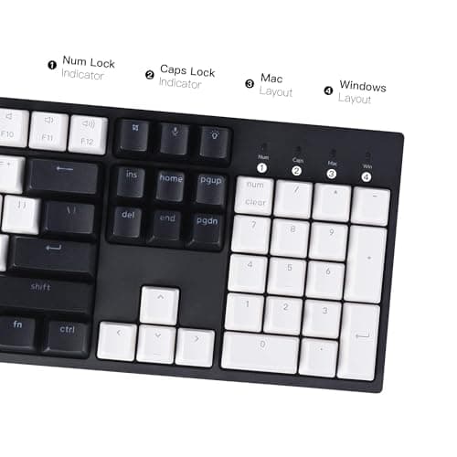 Keychron C2 Full Size 104 Keys Wired Mechanical Gaming Keyboard for Mac Layout with Gateron G Pro Red Switch/White LED Backlight/Double Shot ABS Keycaps/USB C Computer Keyboard for Windows Laptop 9