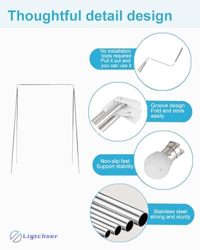 Ligtchser Portable Travel Garment Rack,Folding Clothes Rack for Dance,Travel,Camping, Drying,RV, Indoor,Outdoor. A Collapsible Mini Clothing Rack（Completely upgraded） 6