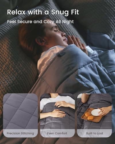 ZonLi Cooling Weighted Blanket (60"x80", 15lbs, Grey) Queen Size Bamboo-Derived Rayon Weighted Blanket for Adults, High Breathability Heavy Blanket, Soft Material with Premium Glass Beads 5