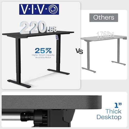 VIVO Electric 71 x 30 in Standing Desk, Memory Height Adjustment, 1B Series, Holds 220 lbs, Dark Gray Top Black Frame, DESK-KIT-1B7G 5