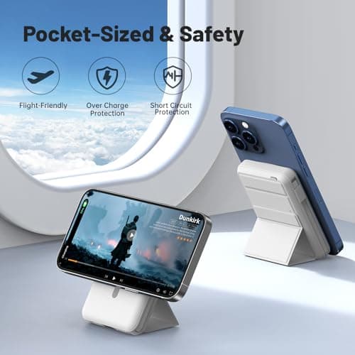 Azmuth for Magsafe Battery Pack, 10000mAh Magnetic Power Bank 22.5W PD Fast Charging with LED Display Wireless Portable Charger for Magsafe with Stand for iPhone 17/16/15/14/13/12/Pro/Pro Max 6