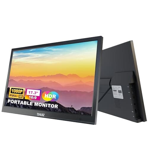 PJGCWB 17.3" Portable Monitor,1080P HD USB-C HDMI Second External Monitor for Laptop,PC,Mac Phone,PS,Xbox,Swich,IPS Ultra-Thin Zero Frame Gaming Display(Inches, 17.3)