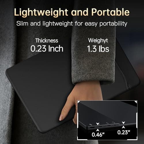 VOKENSU Portable Monitor OLED 4K 3840×2400, 14" Ultra Slim Travel Monitor, 400+ Nits |100% DCI-P3 | 1000000:1 Contrast, HDMI USB C External Monitors for Laptop Mabook PC 7