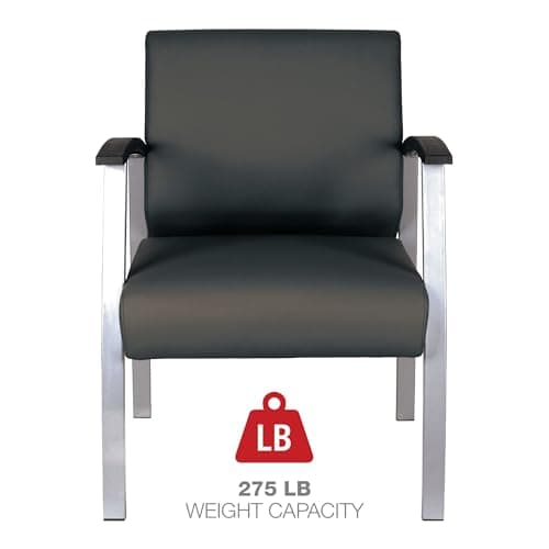 Alera Alera metaLounge Series Mid-Back Guest Chair, 24.6" x 26.96" x 33.46", Black Seat, Black Back, Silver Base 7