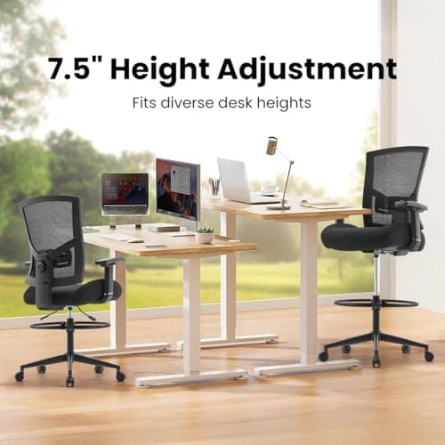 500lbs Drafting Chair,Tall Office Chair for Standing Desk with Wide Seat,2D Adjustable Lumbar Support,Ergonomic Office Chair with Footrest for Home,Drawing or Counter Height Use 6