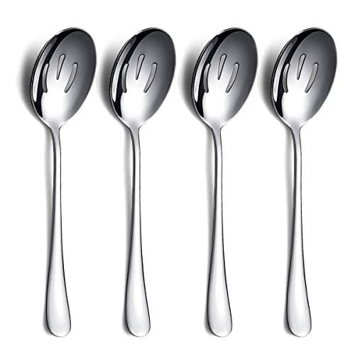 Kyraton 4-Piece Serving Set - Slotted Stainless Steel Spoons, Pack of 4