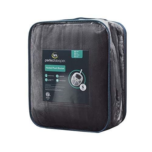 Serta Luxuriously Soft Plush Electric Blanket Fast Heating Cozy Cover, Safety Auto Shut Off Timer, Low EMF, Multi Heat Setting, ETL Certified, Machine Washable, Grey King (92 in x 100 in) 7