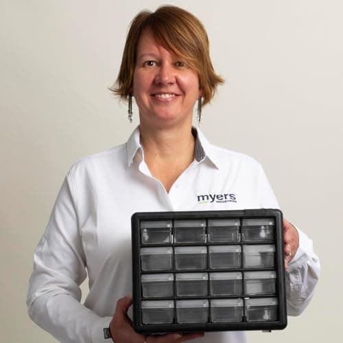 Akro-Mils 16-Drawer Plastic Drawer Storage Cabinet for Garage Organization, Beads, Makeup Organizer, Building Bricks Storage, Teacher Toolbox, 10-1/2" W x 6-1/2" D x 8-1/2" H, 10116 Black 9