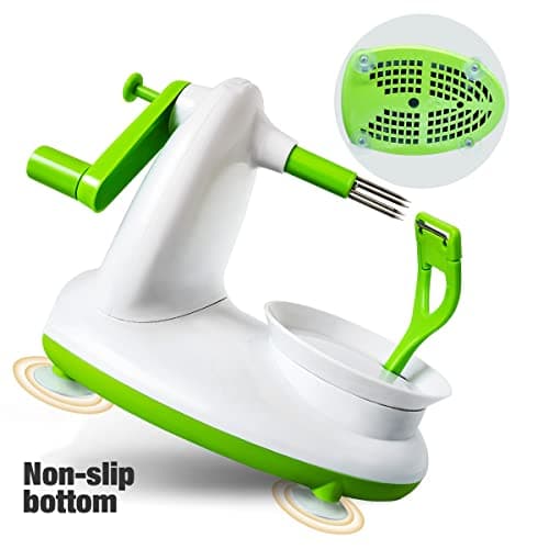 Upgraded Apple Peeler and Corer for Apple Pear Citrus Manual Rotating Kitchen Gadget Includes 2 Replacement Heads and 1 Splitter (whitish green) 6
