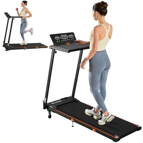 Hccsport Treadmill with Home, Foldable Treadmill with Incline, Removable Desk Workstation 3.0 HP 3 in 1 Compact Folding Small Walking Treadmills 300 Lbs Capacity for Home Office