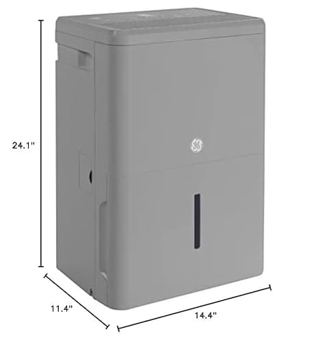 GE Energy Star Smart Portable Dehumidifier 50 Pint, Perfect for Bedroom, Basement & Garage or Rooms up to 4000 Sq Ft, High Humidity Areas, With Empty Bucket Alarm, Clean Filter Alert & LED Controls 12