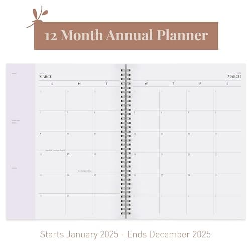 Rileys 2025 Weekly Planner - Annual Weekly & Monthly Agenda Planner, Jan - Dec 2025, Flexible Cover, Notes Pages, Twin-Wire Binding (8.5 x 11-Inches, Lilac) 3